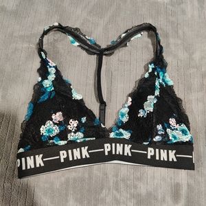 LAST CHANCE Like New PINK logo lace bralette